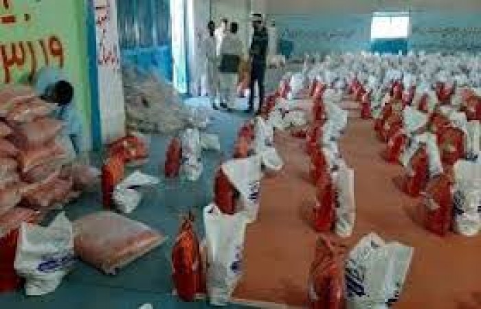 توزیع ۱۵۰ بسته سبد غذایی در مناطق محروم دلگان