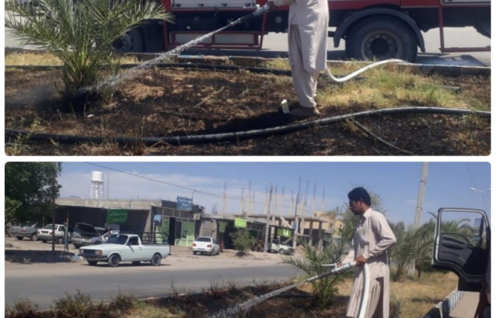 آتش سوزی در بلوار کشاورزی گلمورتی / حریق توسط آتش‌نشانان مهار شد
